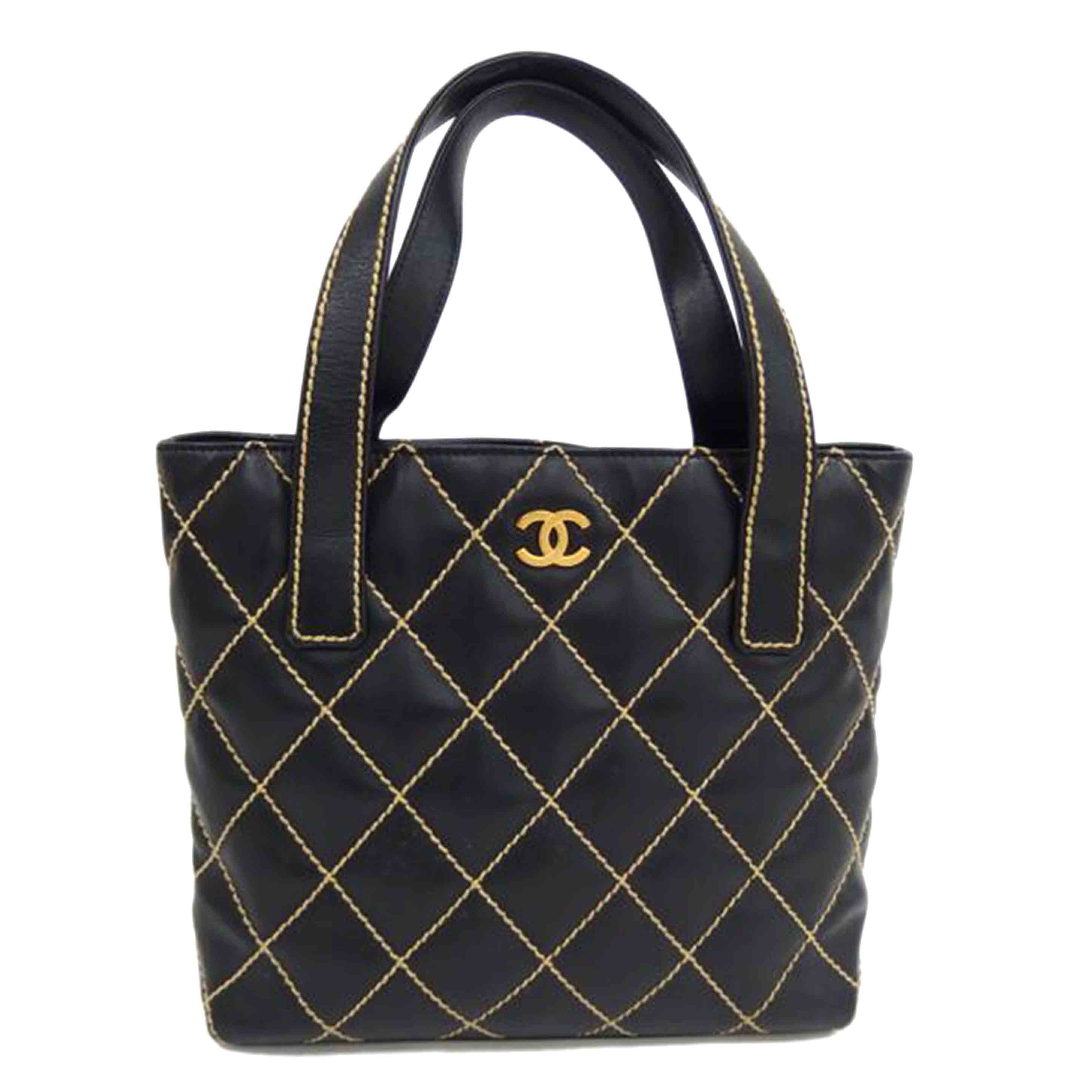 CHANEL ｼｬﾈﾙ/ワイルドスティッチトート／黒//897****/Bランク/82