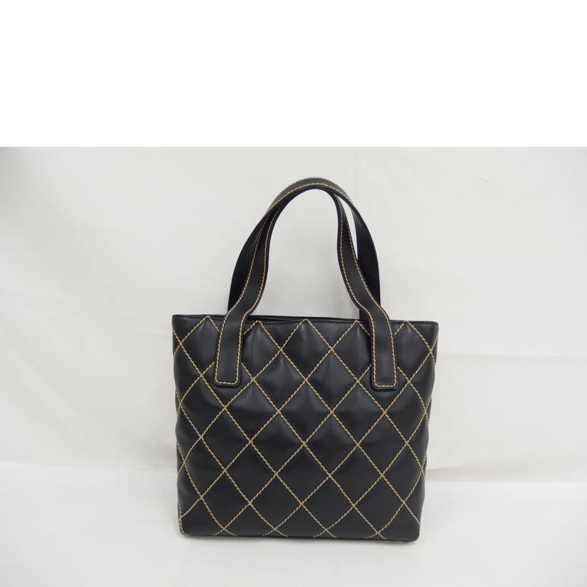 CHANEL ｼｬﾈﾙ/ワイルドスティッチトート／黒//897****/Bランク/82
