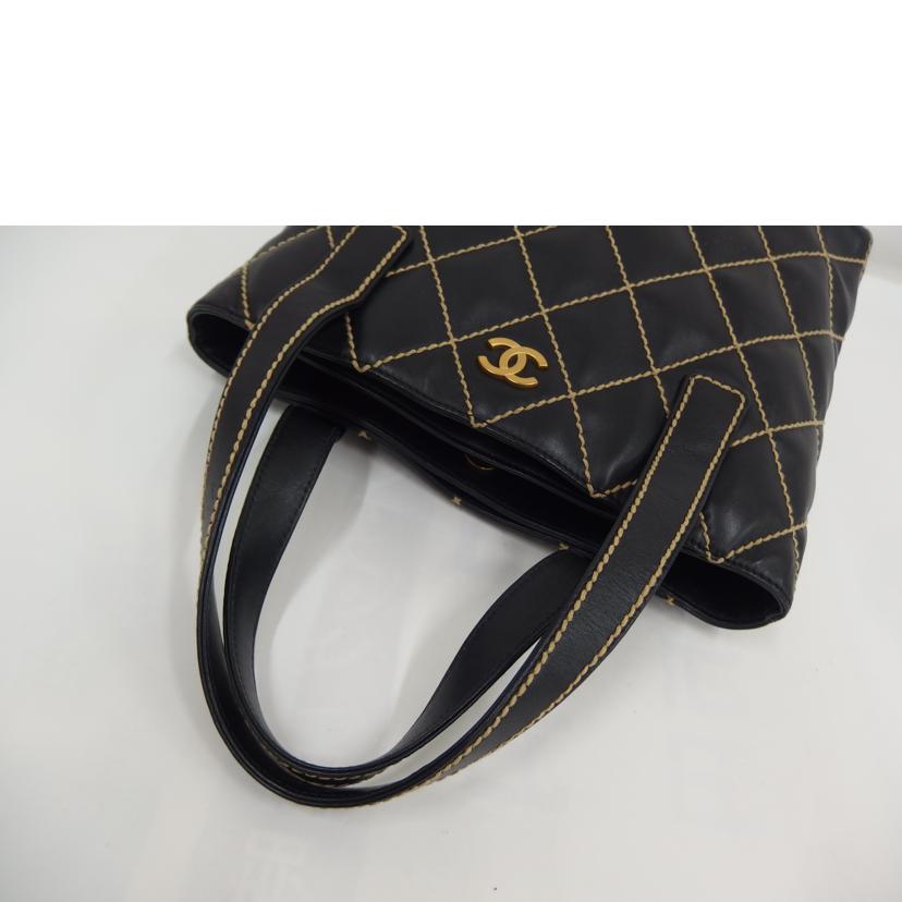 CHANEL ｼｬﾈﾙ/ワイルドスティッチトート／黒//897****/Bランク/82