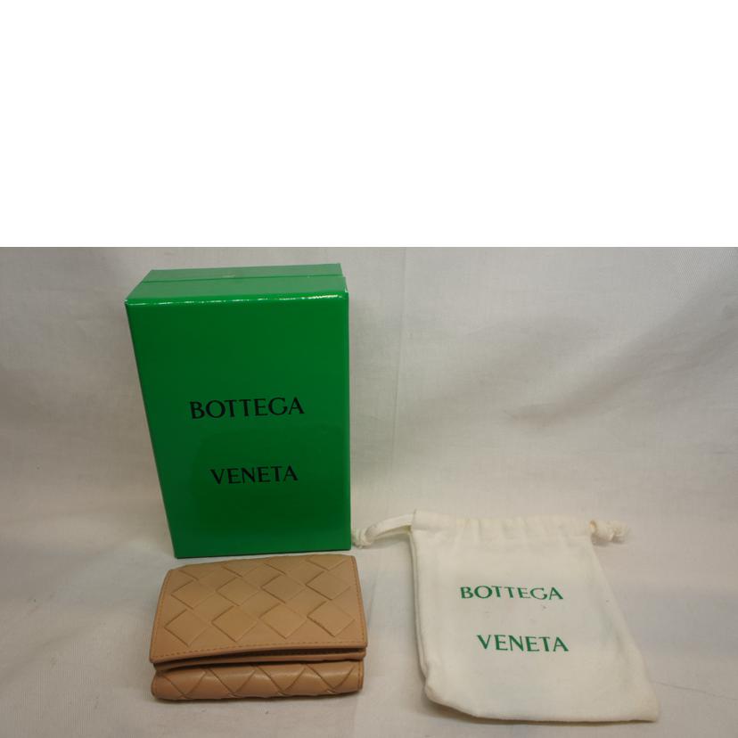 BOTTEGA　VENETA/イントレチャートミニウォレットベージュ//ABランク/92