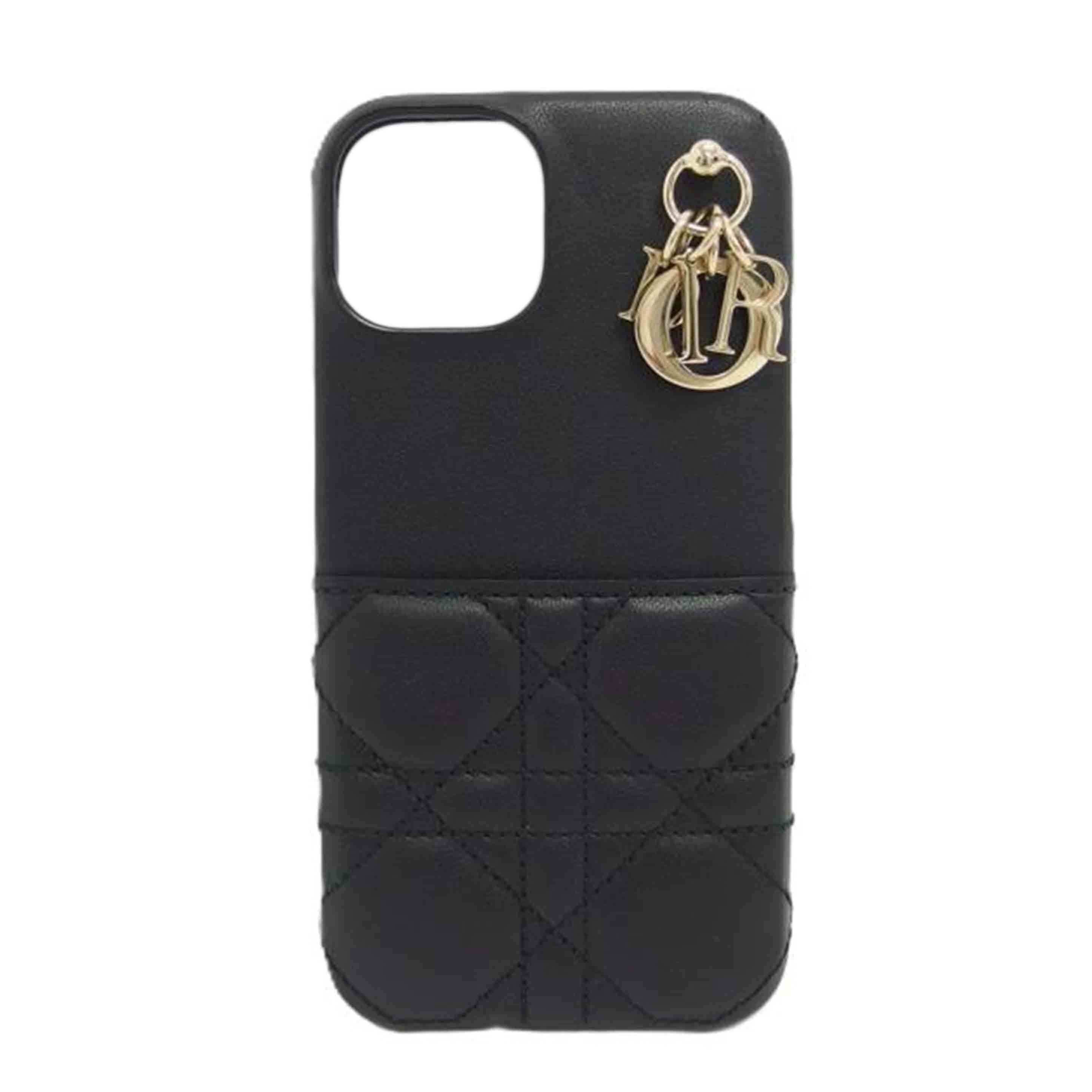 Christian　Dior クリスチャンディオール/カナージュ　iPhone14／13ケース／ブラック//ABランク/04