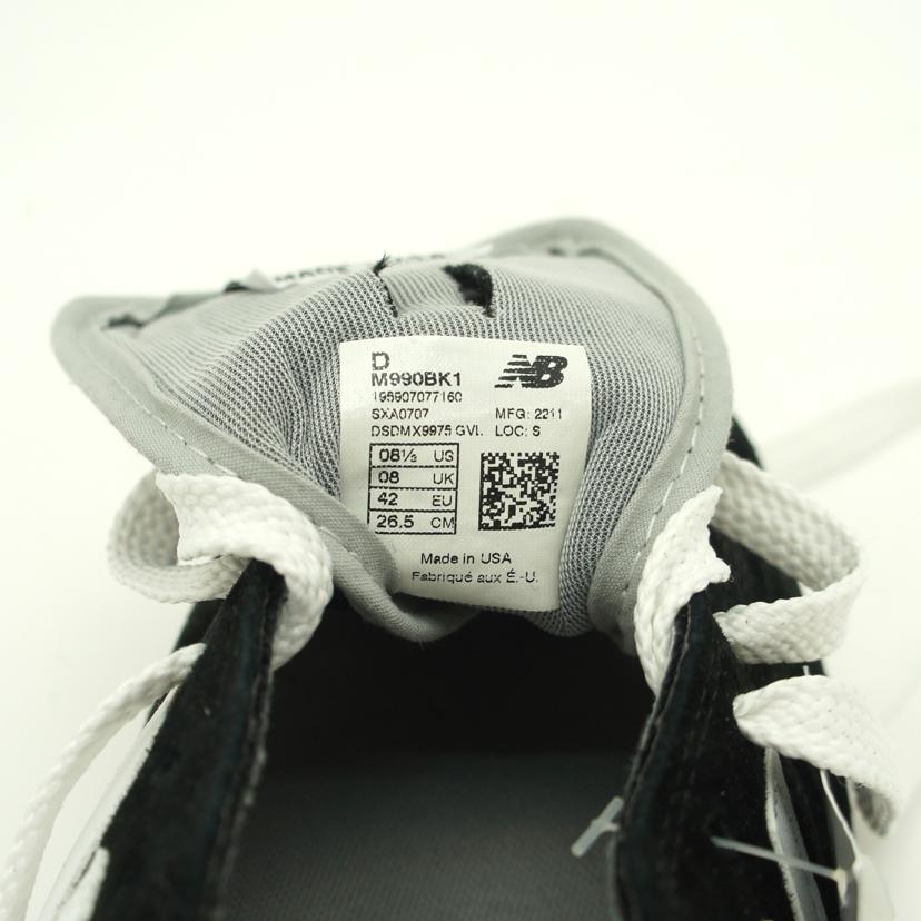 new　balance ニューバランス/メイドインUSA990／ブラックウィズホワイト/M990BK1//SAランク/75