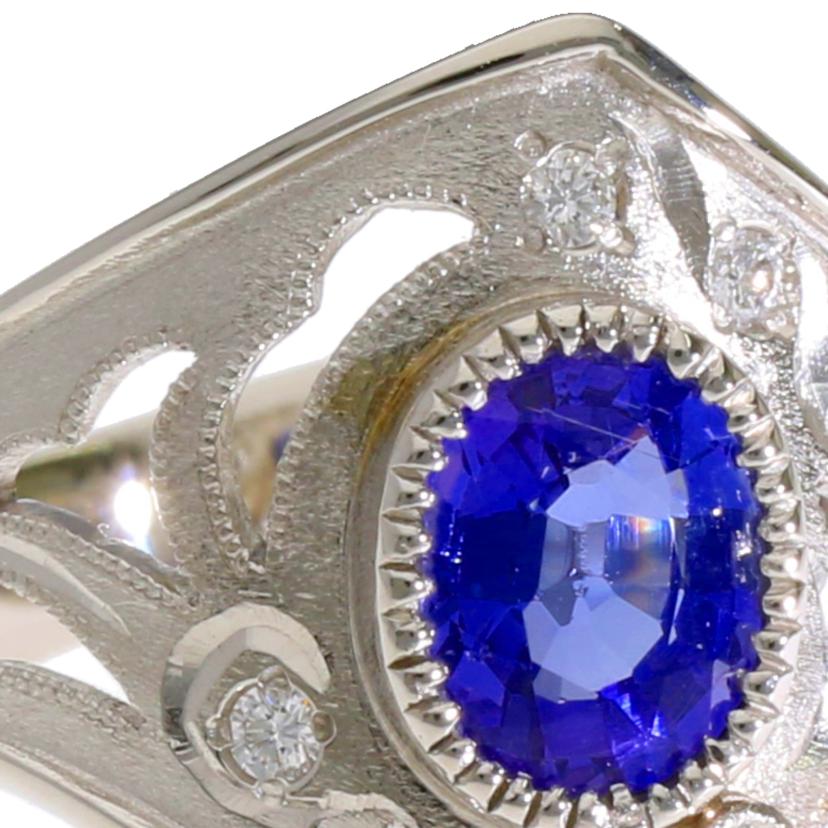 /　◎Pt900タンザナイトダイヤリング1．10／D0．09ct//ABランク/59