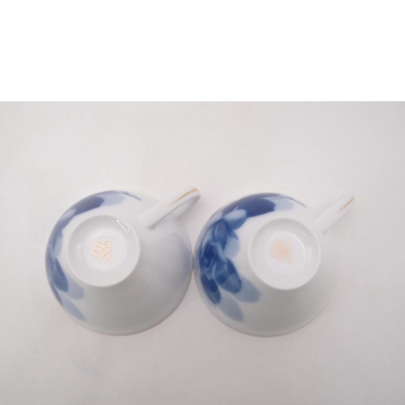 OOKURA 大倉陶園/カップ＆ソーサー　ペア/ﾌﾞﾙｰﾛｰｽﾞ//Sランク/69