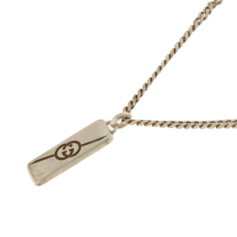 GUCCI グッチ/インターロッキングプレート　シルバーネックレス//Aランク/70