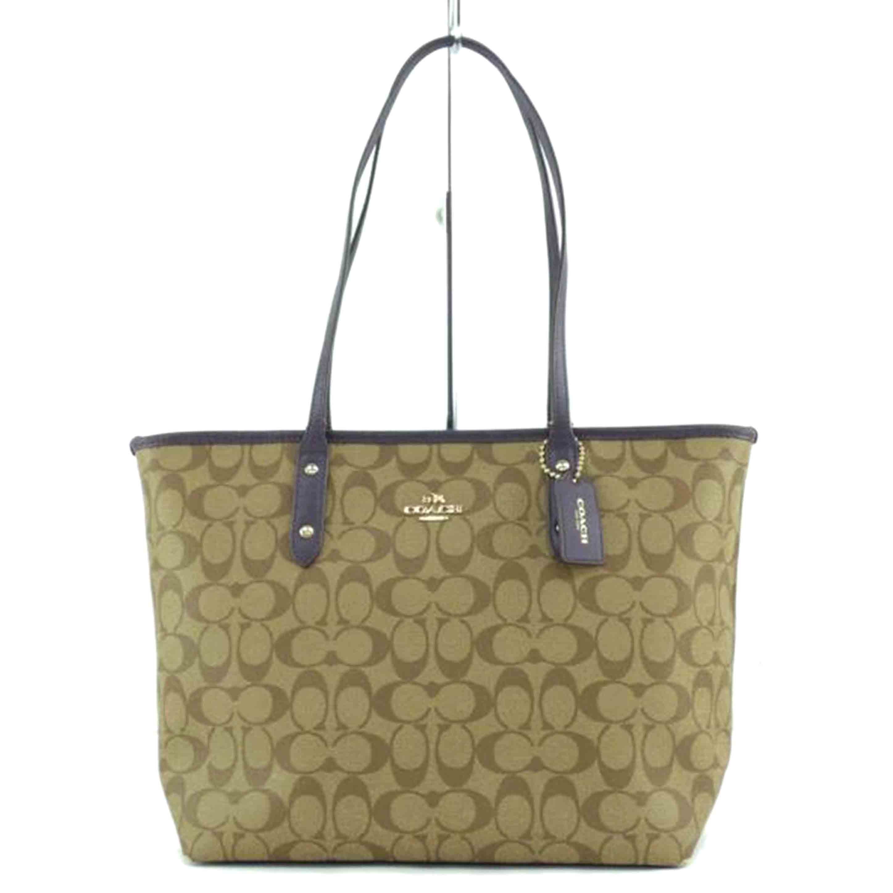 COACH コーチ/シグネシャー／トートバッグ／ベージュ／パープル/B36876//G16**/BCランク/64