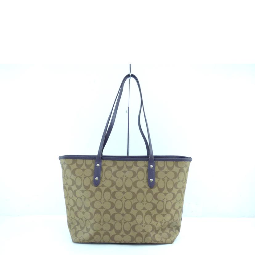 COACH コーチ/シグネシャー／トートバッグ／ベージュ／パープル/B36876//G16**/BCランク/64