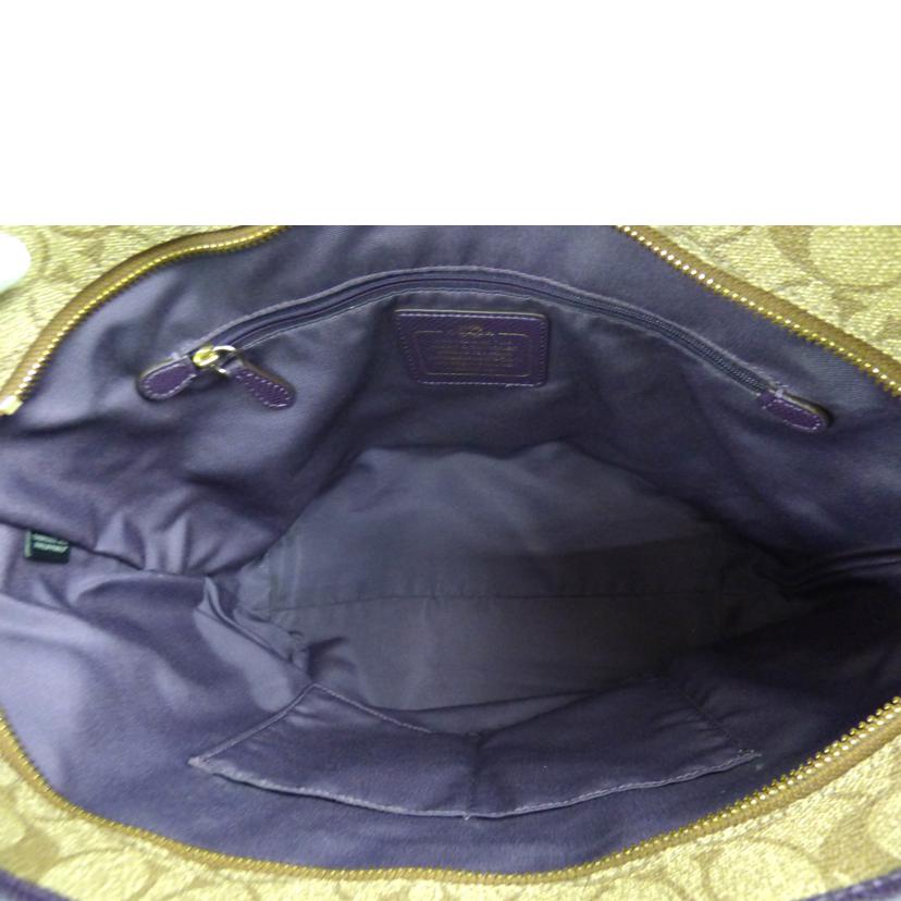 COACH コーチ/シグネシャー／トートバッグ／ベージュ／パープル/B36876//G16**/BCランク/64