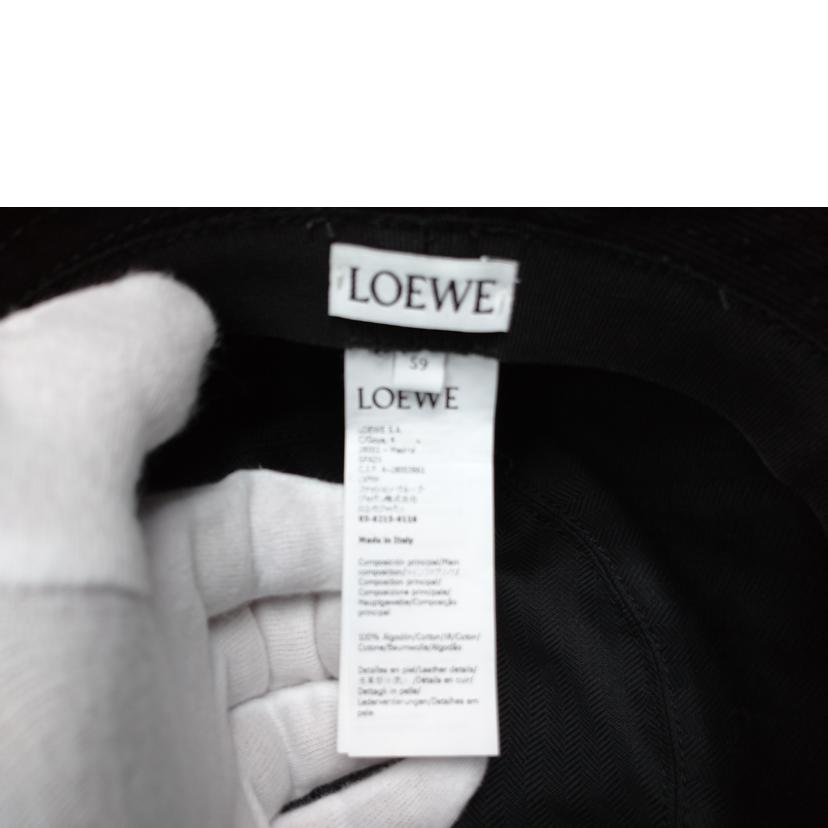 LOEWE ロエベ/ステッチブリム　ロゴレザーバケットハット/28001//ABランク/52