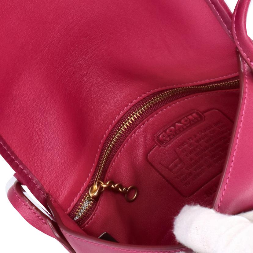 COACH コーチ/ターンロックフラップショルダーポーチ／ピンク系/2905//M19**/Aランク/18