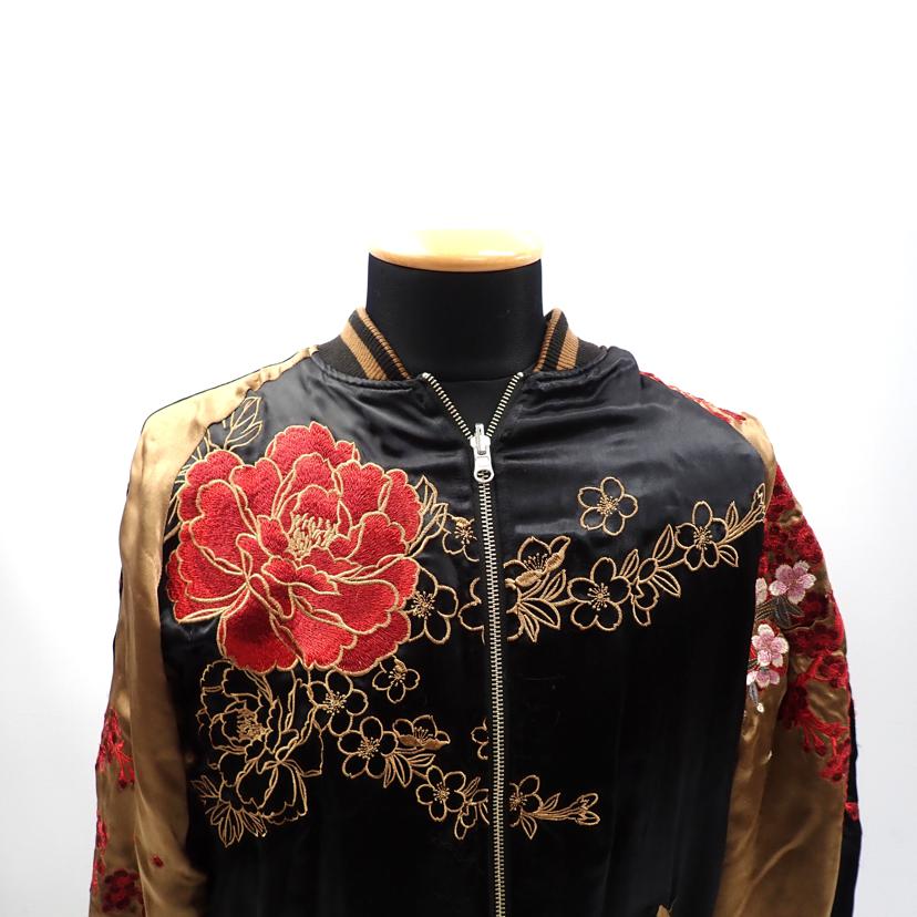 絡繰魂/★絡繰魂和柄総刺繍　リバーシブルスーベニアジャケット　桜クマぼたん月/203057//ｻｲｽﾞ:L/Bランク/62