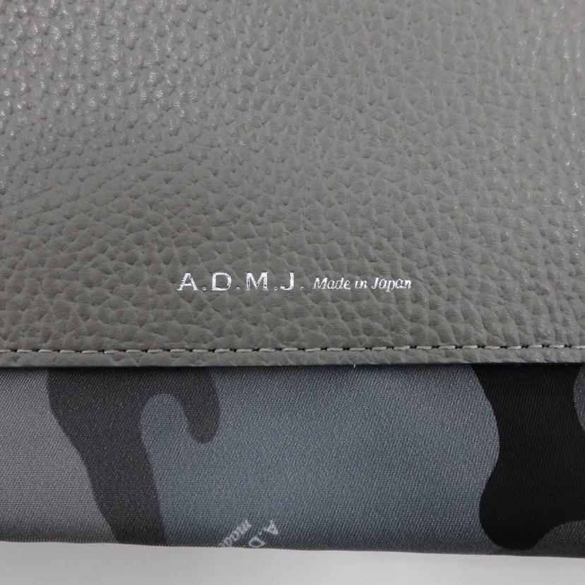 A．D．M．J エーディーエムジェー/レザー×ナイロン　カモフラ柄トートバッグ//Aランク/77