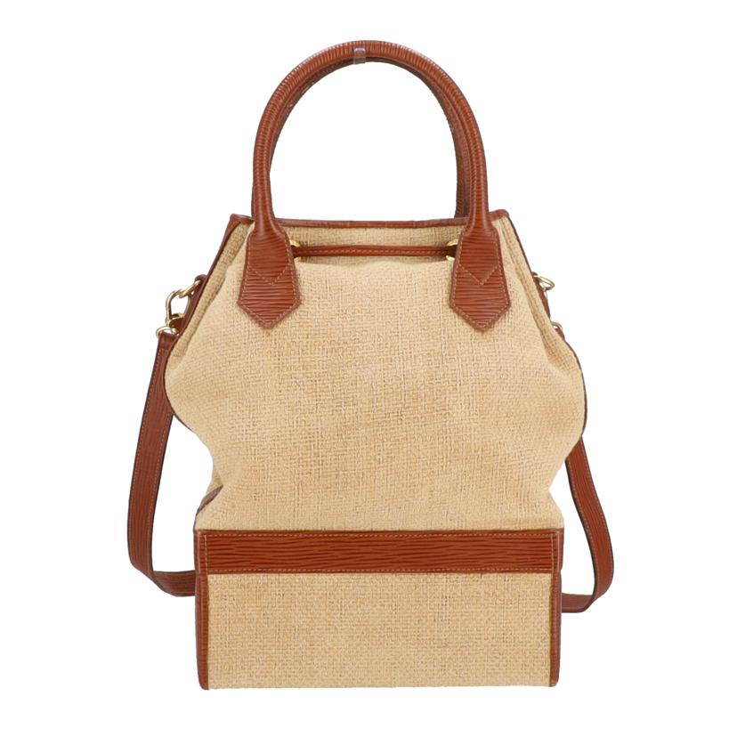 FENDI フェンディ/FFロゴリネン×レザーバニティ／2way　/14243//19 **/Bランク/25