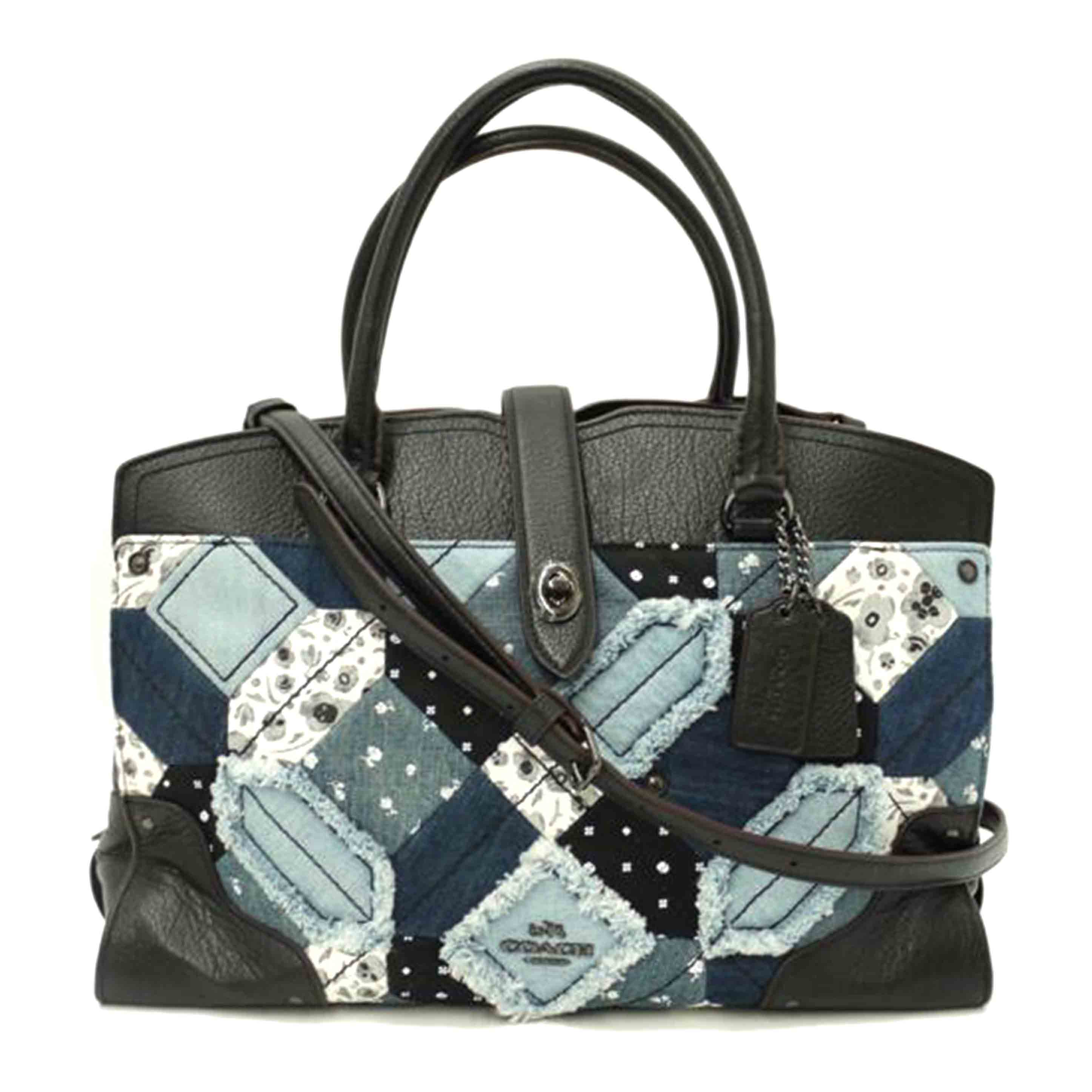 COACH コーチ/マーサーサッチェルキャニオンキルト2wayトート／ブラック/37730//A16**/Aランク/69