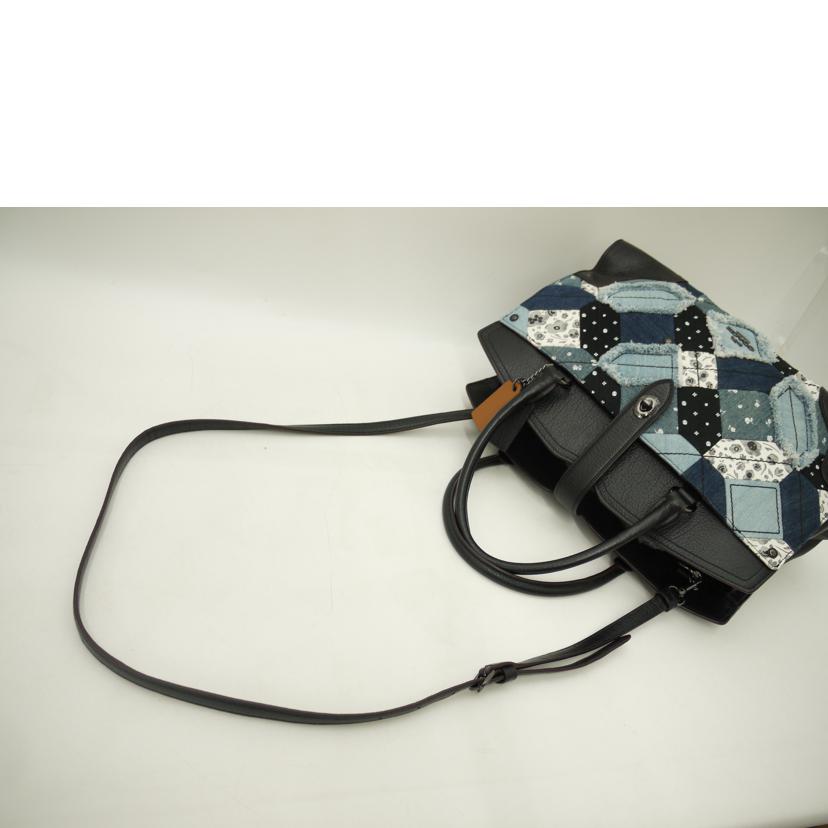 COACH コーチ/マーサーサッチェルキャニオンキルト2wayトート／ブラック/37730//A16**/Aランク/69