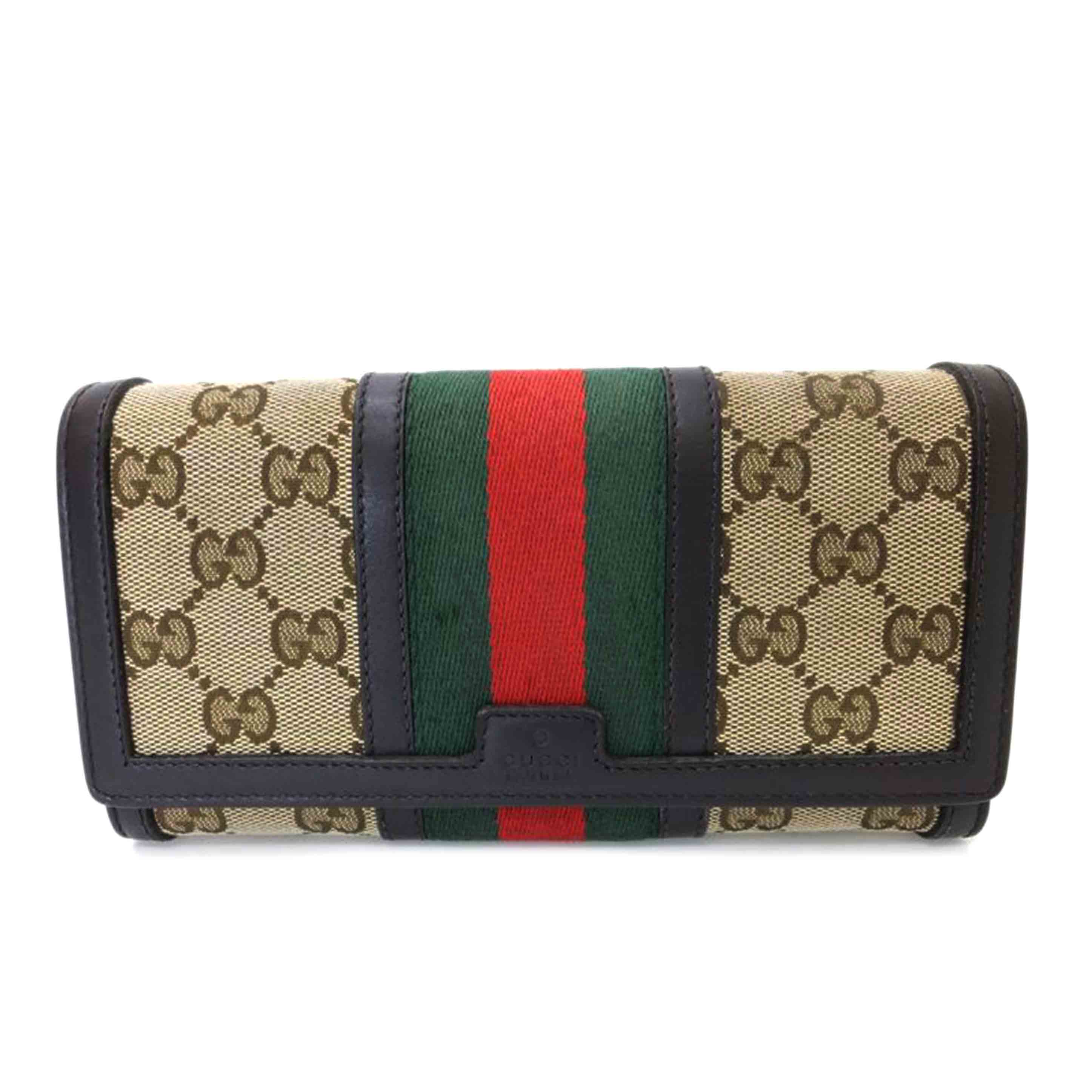 GUCCI グッチ/GGキャンバスシェリーライン長財布/409440//041*/Bランク/88