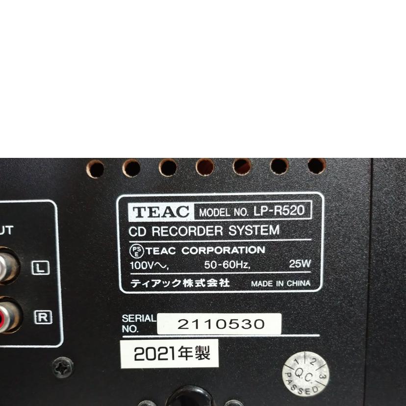 TEAC ティアック/ターンテーブル／カセット付きCDレコーダー/LP-R520//2110530/Bランク/52