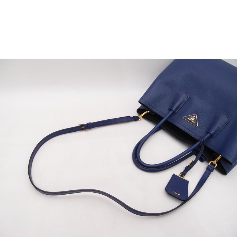 PRADA プラダ/サフィアーノ2wayトート／ブルー//117/ABランク/69