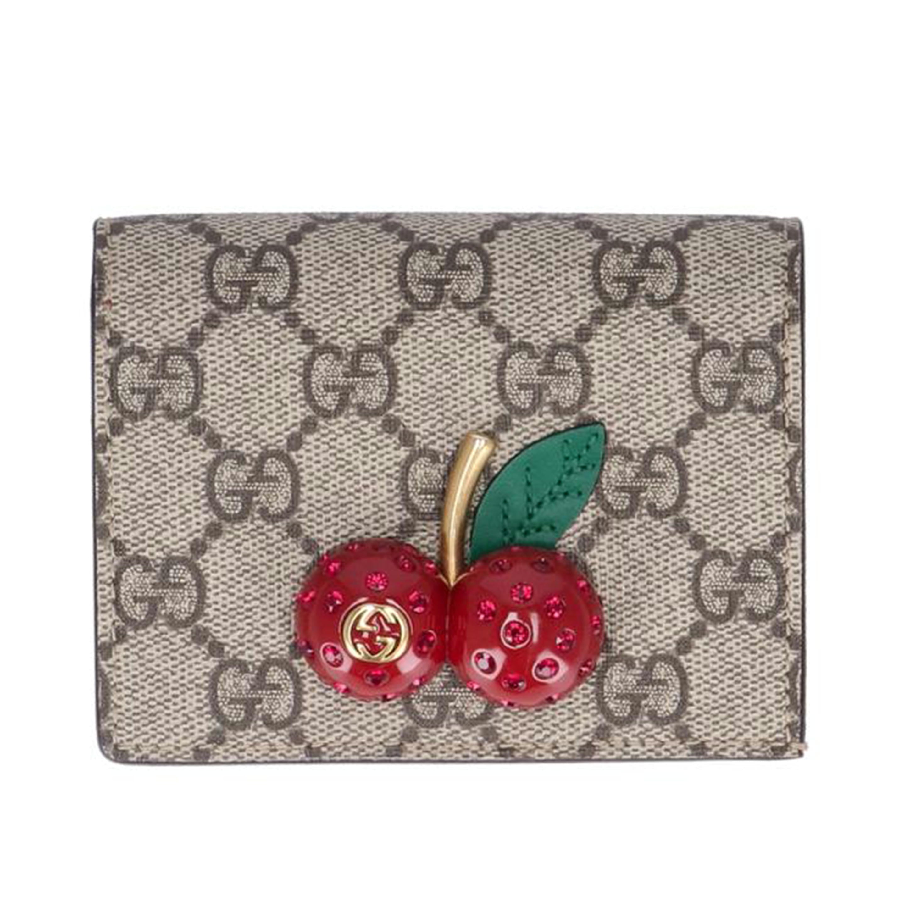 GUCCI グッチ/GGスプリームチェリー二つ折り財布/476050//209*/ABランク/75