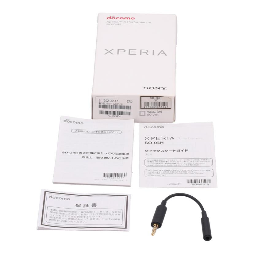 SONY　docomo ソニー　/スマートフォン／Xperia　X　Performance　32GB/SO-04H//CB512AUL7W/Bランク/77