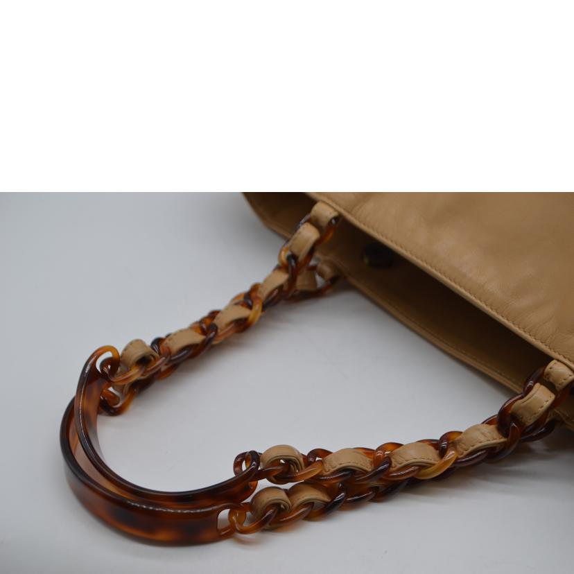 CHANEL シャネル/ラムスキンココマークステッチプラスチックチェーントート　//530****/Bランク/89