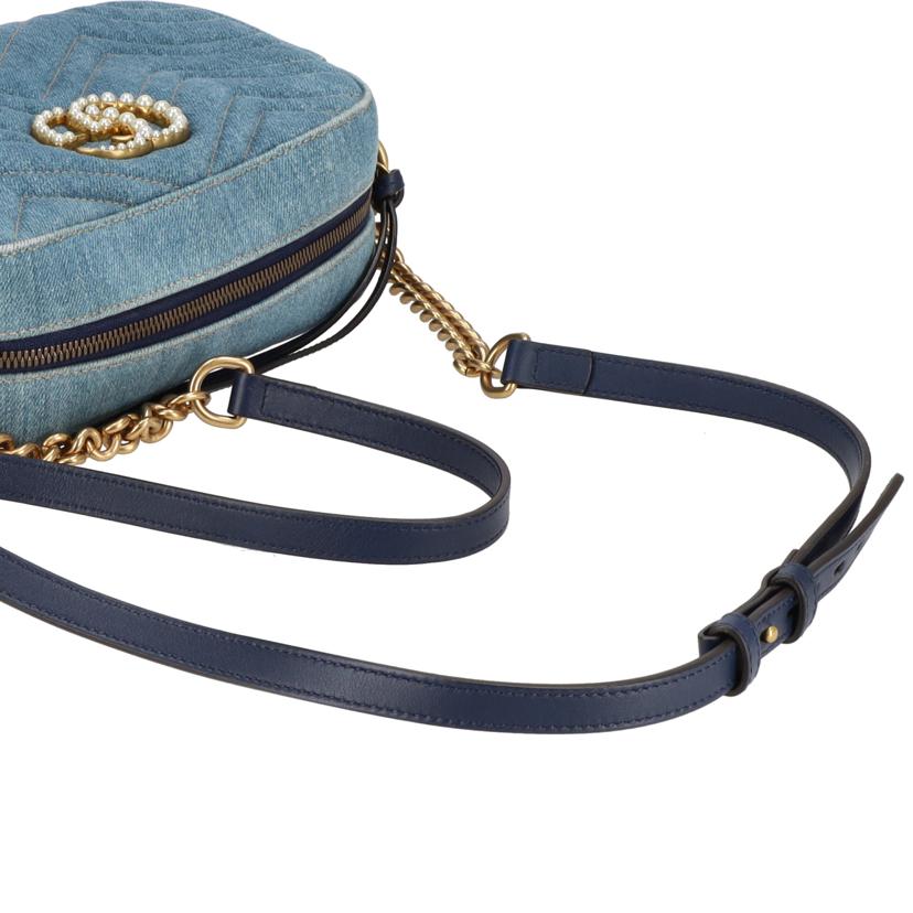 GUCCI グッチ/GGマーモント／キルティングデニムフェイクパールショルダー/447632//486***/ABランク/91