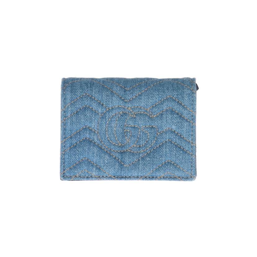 GUCCI グッチ/GGマーモント／キルティングデニムフェイクパールウォレット/466492//525***/ABランク/91