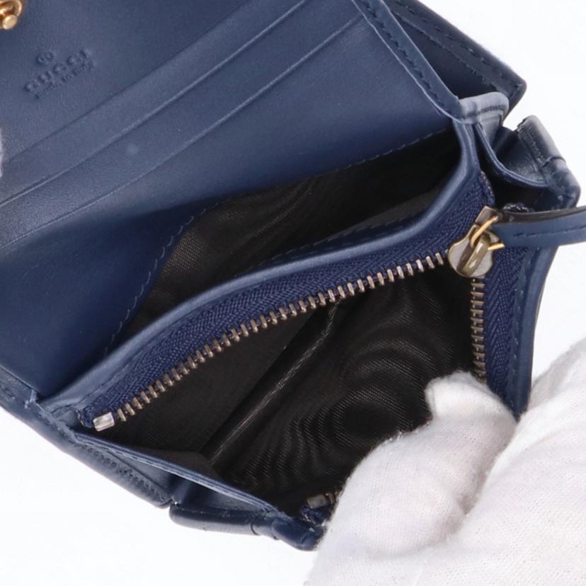 GUCCI グッチ/GGマーモント／キルティングデニムフェイクパールウォレット/466492//525***/ABランク/91