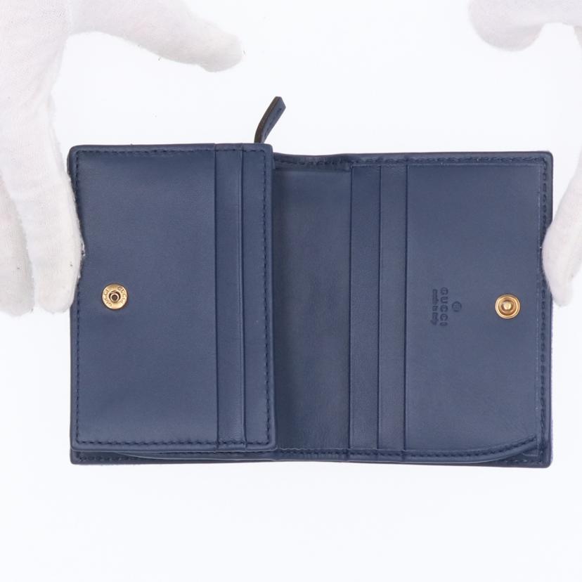 GUCCI グッチ/GGマーモント／キルティングデニムフェイクパールウォレット/466492//525***/ABランク/91