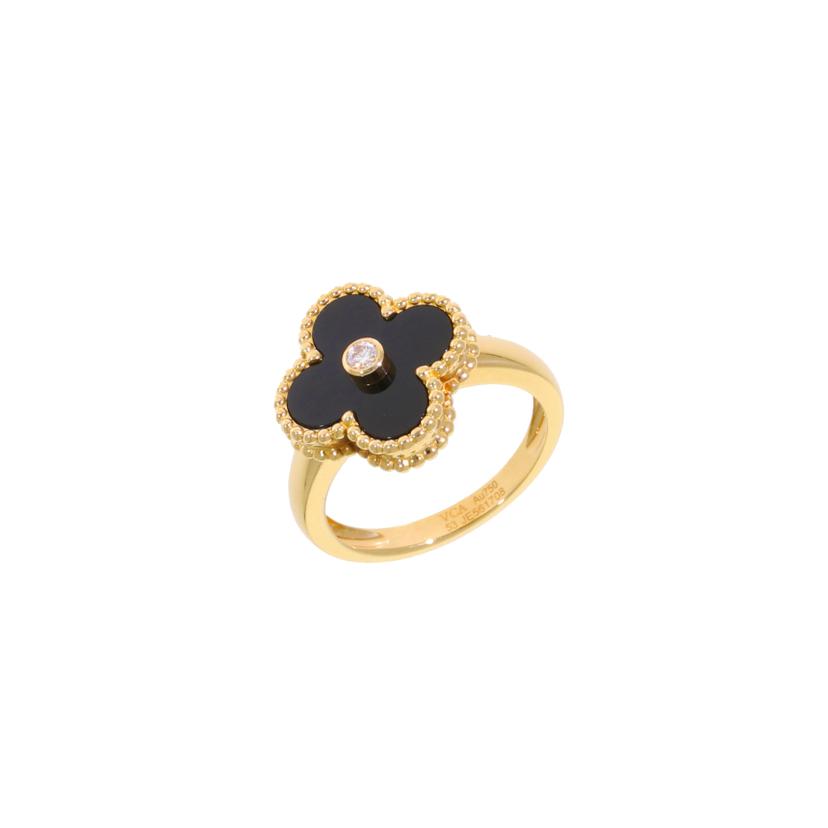 Van Cleef＆Arpels ヴァンクリフアンドアーペル/VCA/750YGヴィンテージアルハンブラオニキスダイヤリング1PD/＃13/6.7//JE561708/#53/Aランク/75