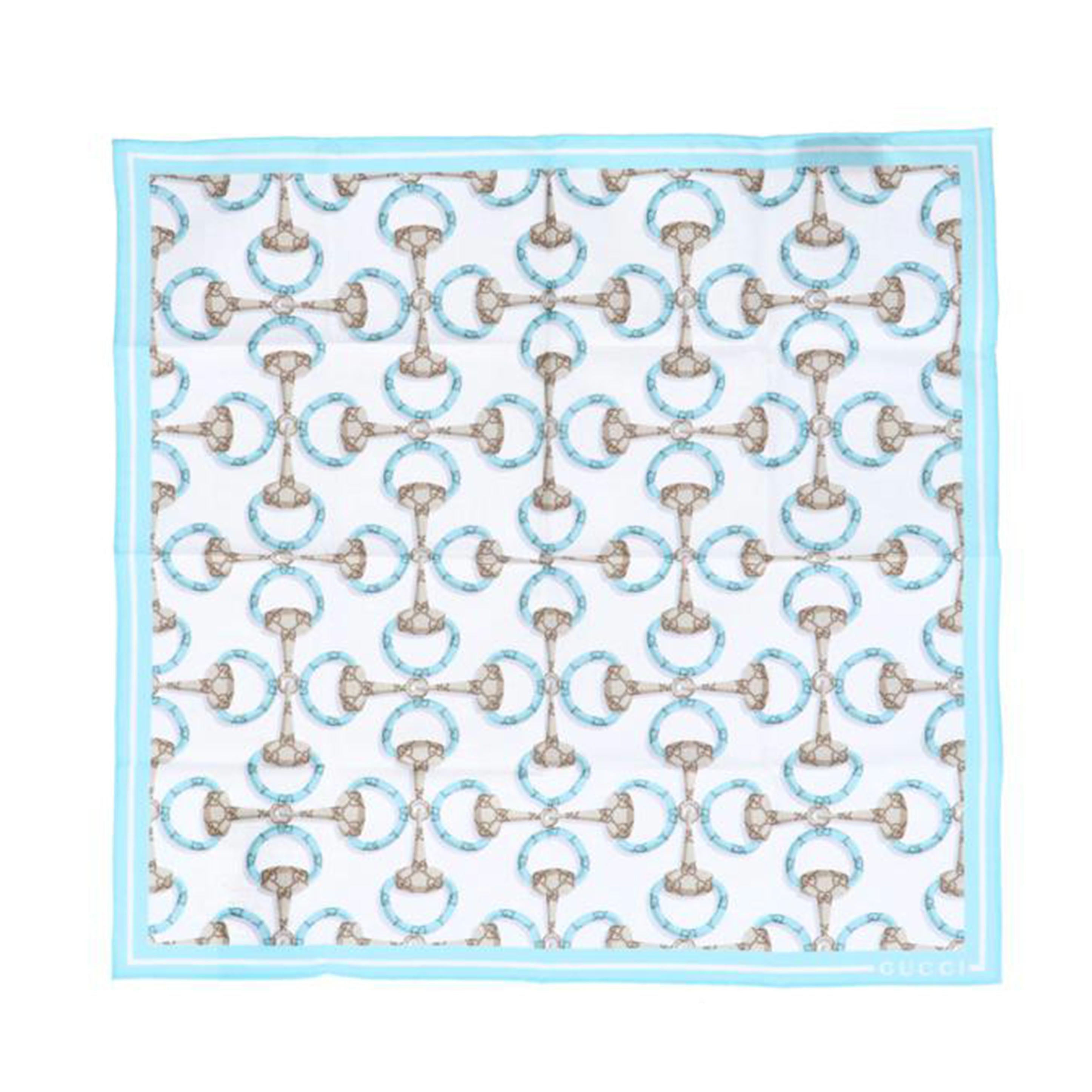 GUCCI グッチ/スクエアホースビット／チーフ／ブルー/790554//45cm/SAランク/91
