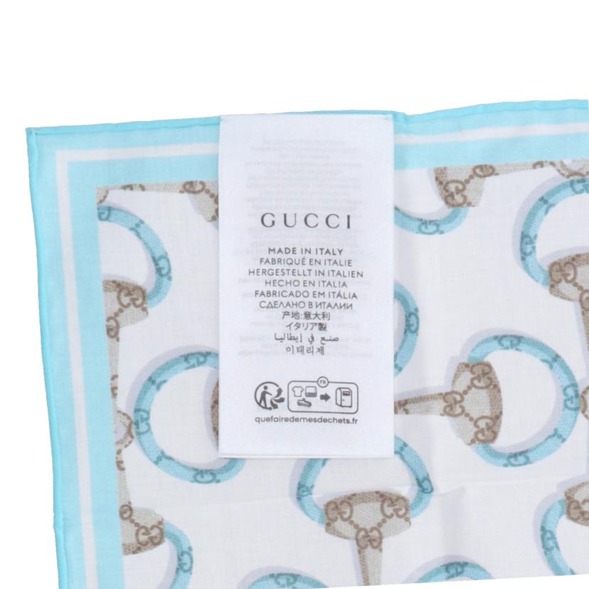 GUCCI グッチ/スクエアホースビット／チーフ／ブルー/790554//45cm/SAランク/91