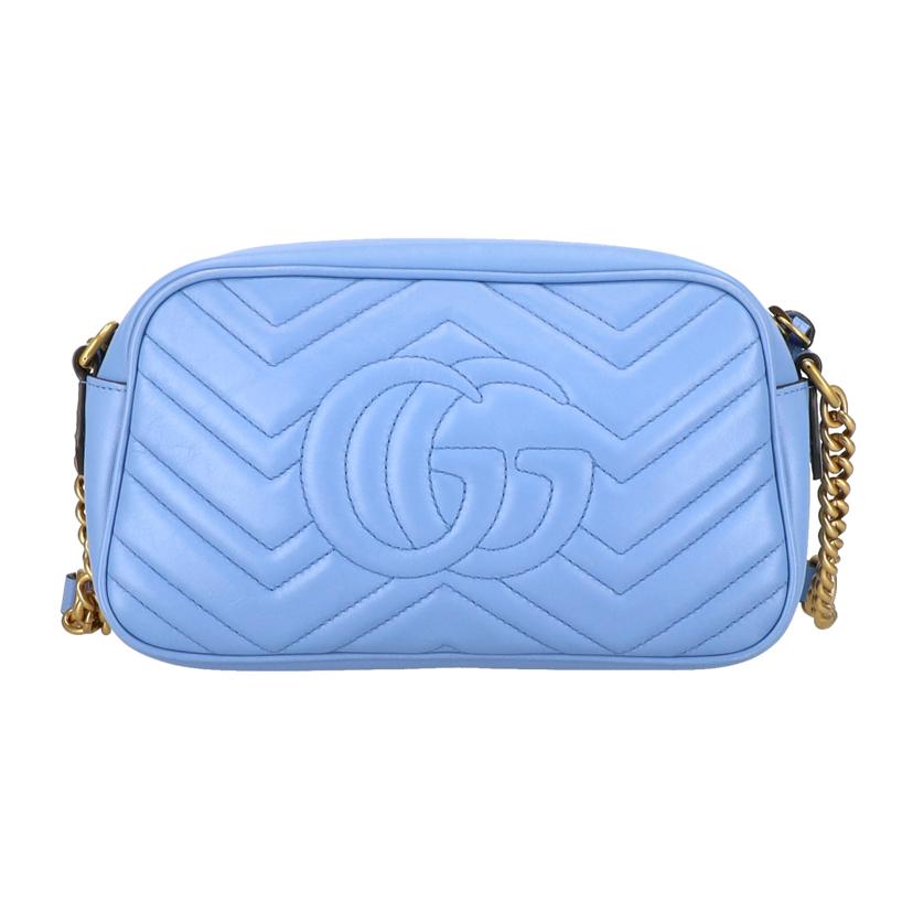 GUCCI グッチ/GGマーモントレザーショルダーバッグ／ブルー/447632//486***/ABランク/91