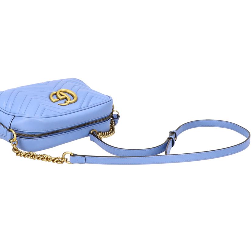 GUCCI グッチ/GGマーモントレザーショルダーバッグ／ブルー/447632//486***/ABランク/91