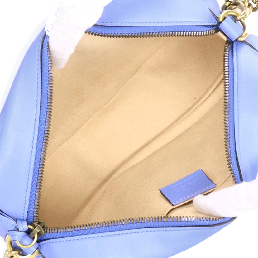 GUCCI グッチ/GGマーモントレザーショルダーバッグ／ブルー/447632//486***/ABランク/91
