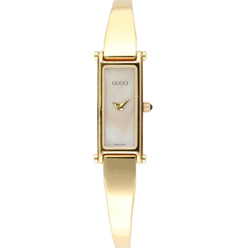 GUCCI グッチ/スクエアバングルウォッチ・ゴールド×シェル／クオーツ/1500L//039****/Aランク/09