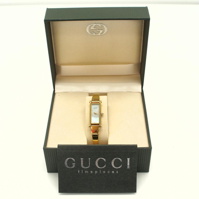 GUCCI グッチ/スクエアバングルウォッチ・ゴールド×シェル／クオーツ/1500L//039****/Aランク/09
