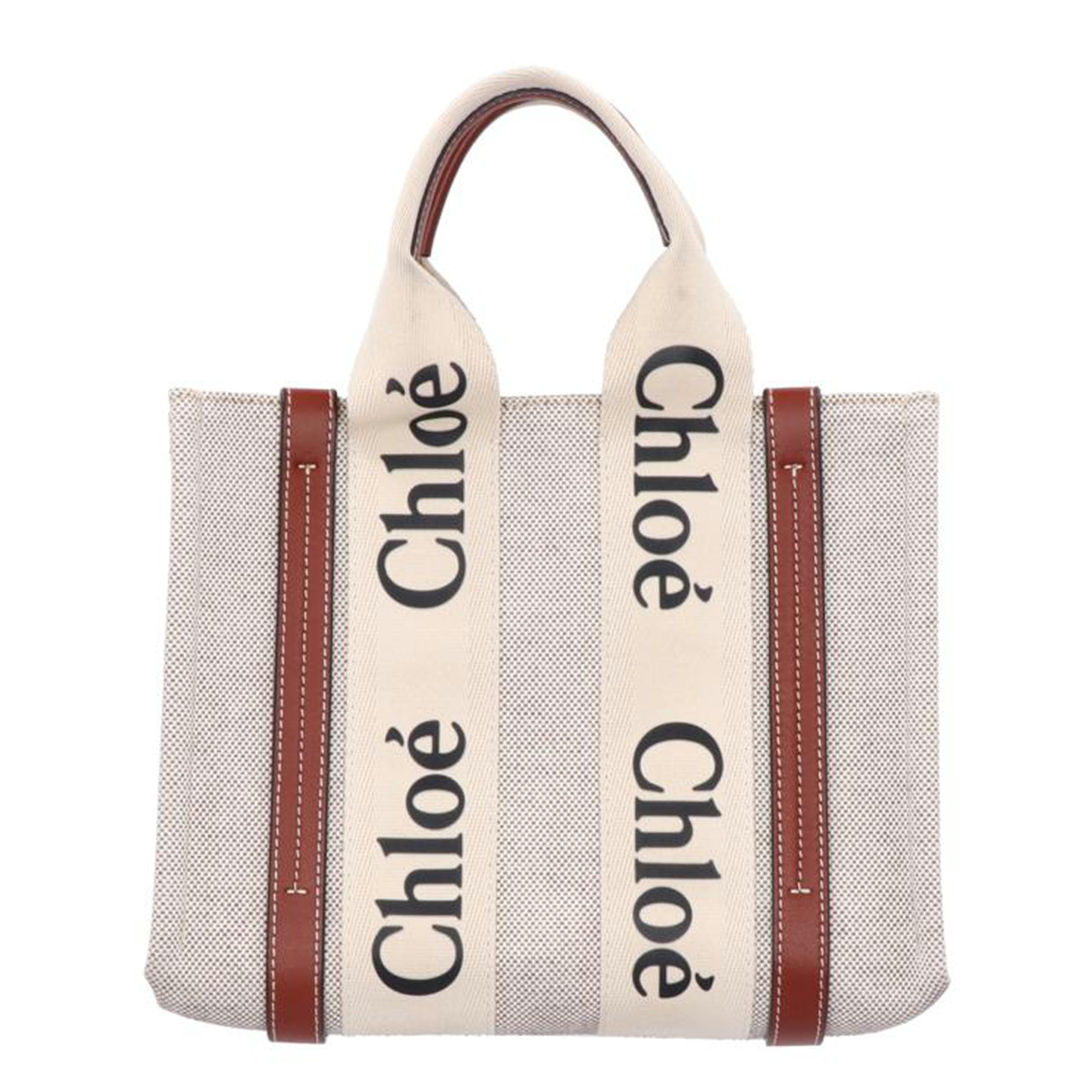 Chloe　 クロエ　/ウッディスモールトート白茶/CHC21US385E6690U//D17***/SAランク/37