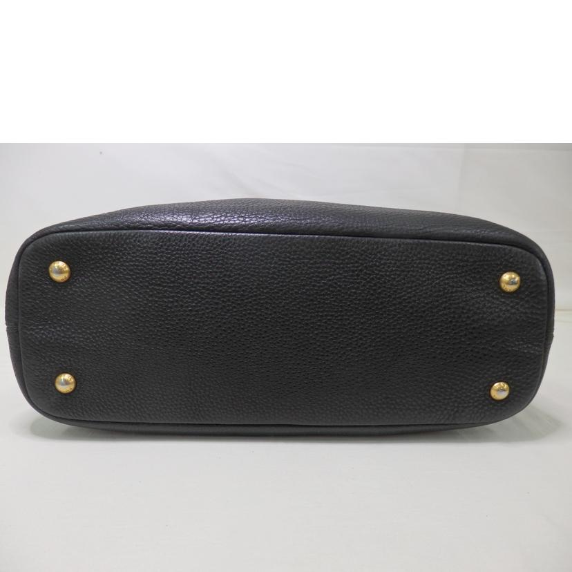 PRADA プラダ/ロゴレザーハンドバッグ／ゴールド金具／黒//208/ABランク/84