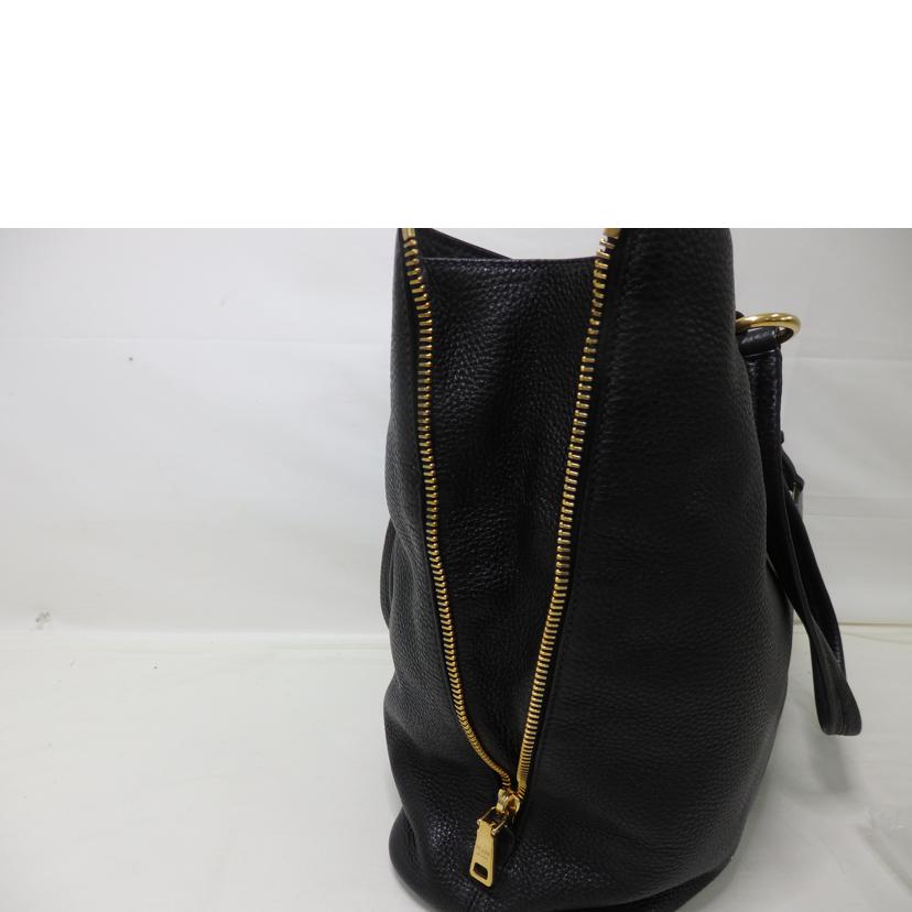 PRADA プラダ/ロゴレザーハンドバッグ／ゴールド金具／黒//208/ABランク/84