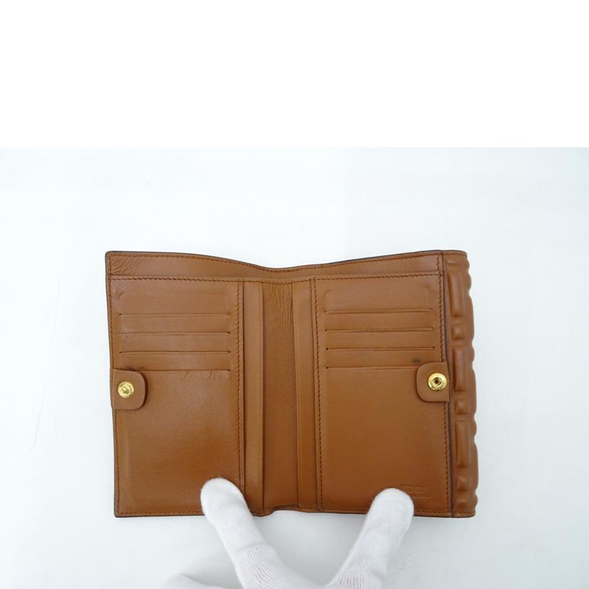 FENDI フェンディ/FFエンボスWホック財布／ブラウン/8M0419//063*****/ABランク/69