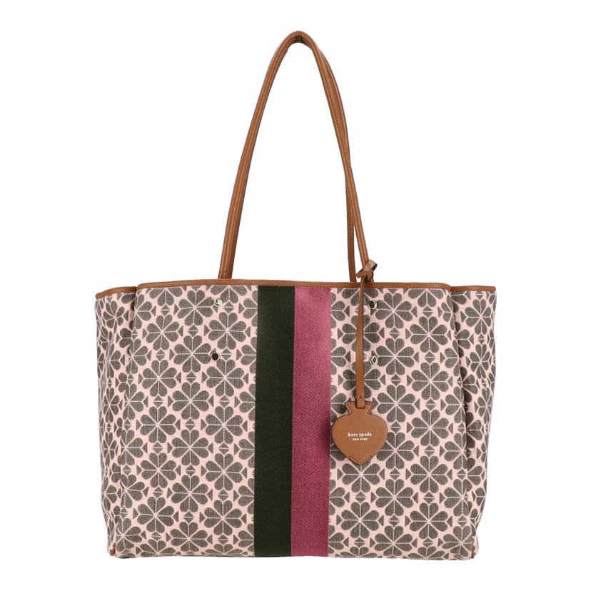 Kate　Spade ケイトスペード/スペード　フラワー　ジャガード　ストライプ　エブリシング　ラージ　トート//Bランク/05