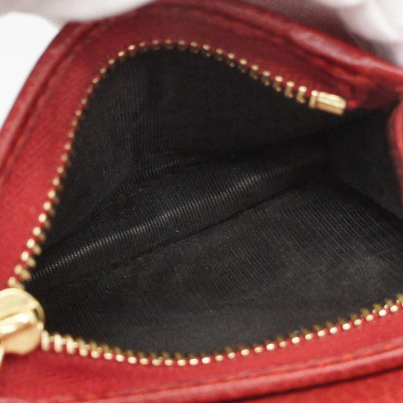 GUCCI グッチ/GGマーモント／二つ折りコンパクトウォレット／レッド/456126//214*/ABランク/18