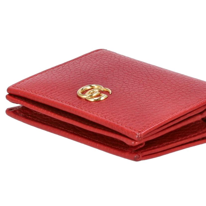 GUCCI グッチ/GGマーモント／二つ折りコンパクトウォレット／レッド/456126//214*/ABランク/18