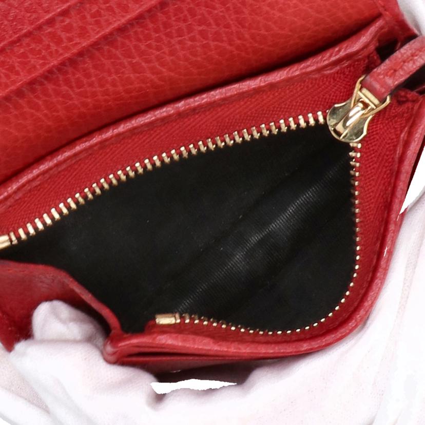 GUCCI グッチ/GGマーモント／二つ折りコンパクトウォレット／レッド/456126//214*/ABランク/18