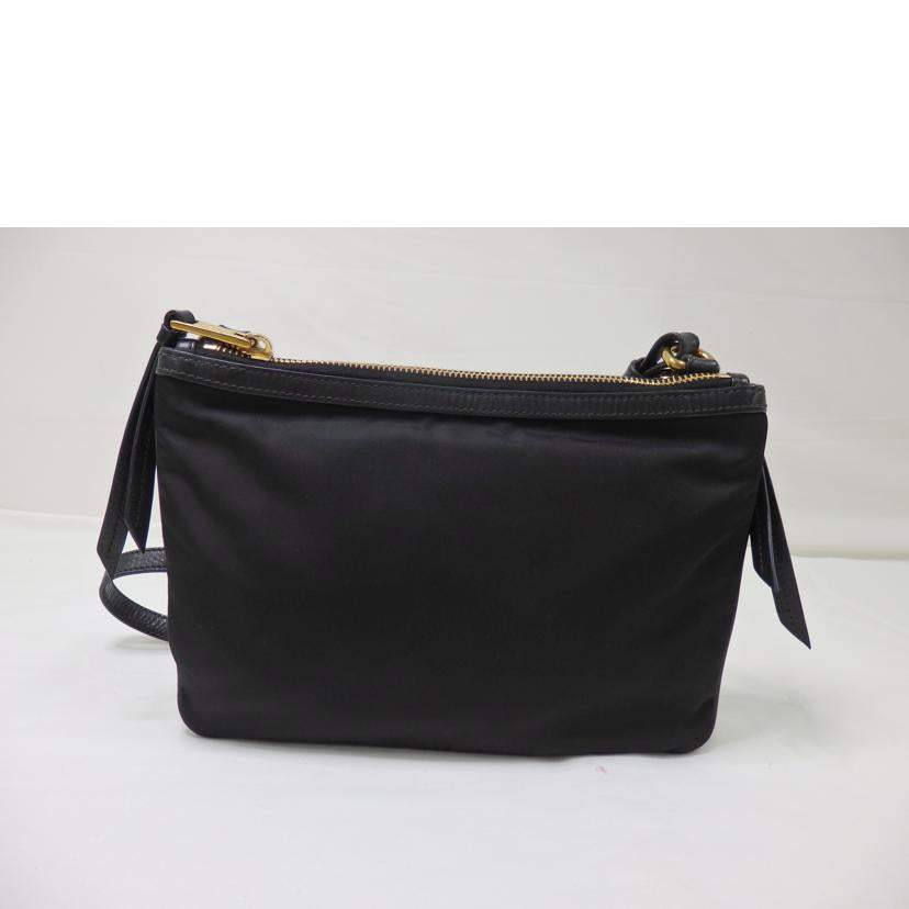 PRADA プラダ/ダブルファスナー／ナイロンポシェットショルダーバッグ／黒//204/Bランク/84