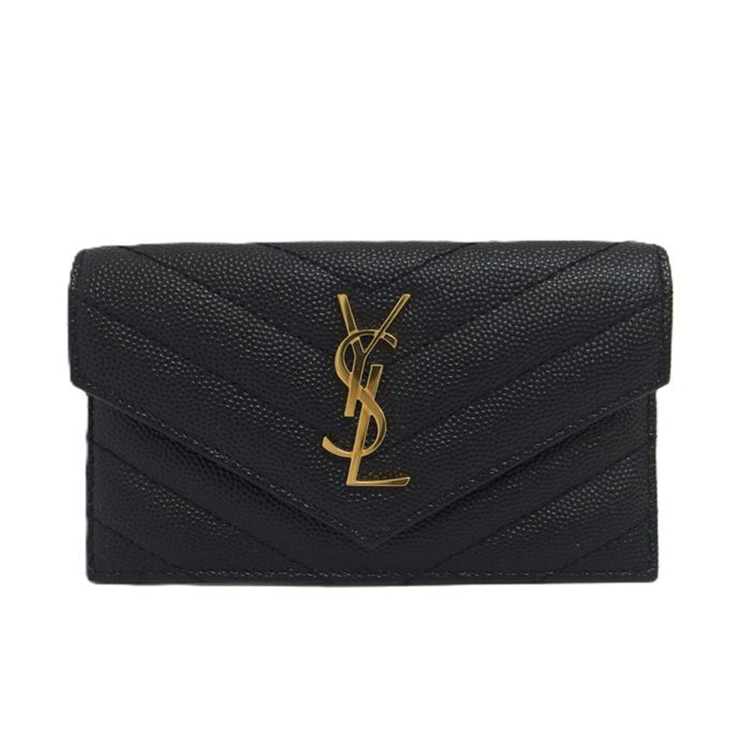 SAINT　LAURENT サンローラン/YSLロゴフラップカードケース／ブラック/612808 BOW01 1000//RFI**/Aランク/04
