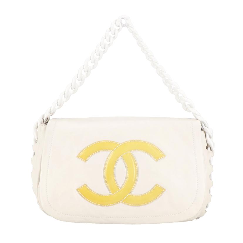 CHANEL シャネル/エナメルココマークレザーメッセンジャー／ホワイト//117*****/ABランク/75
