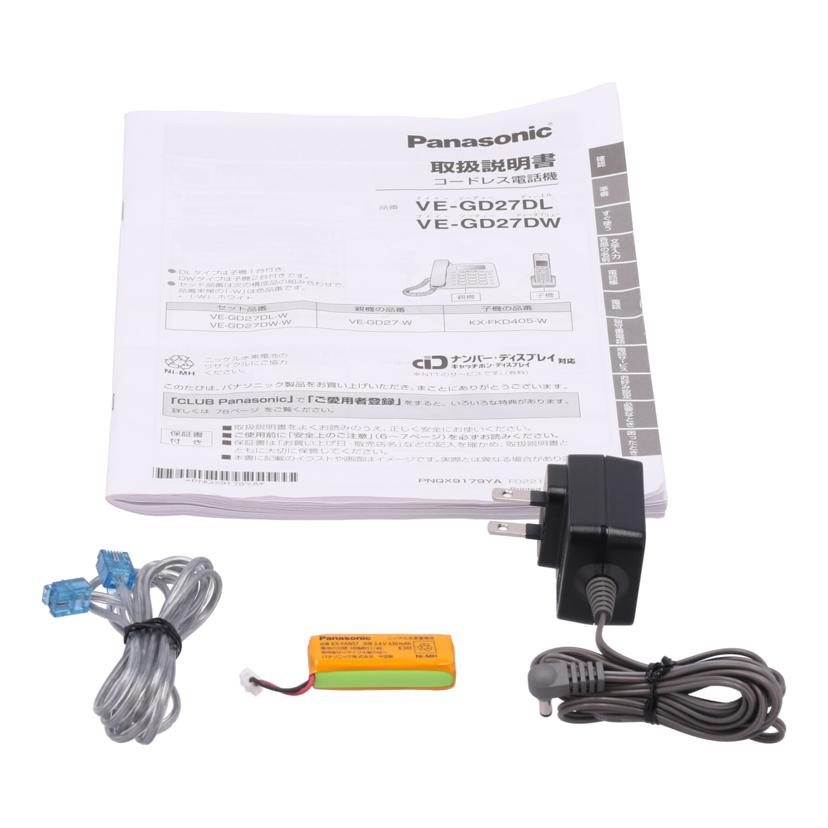 Panasonic パナソニック　/コードレス電話機／RU・RU・RU/VE-GD270L//3GCFA596272/Bランク/77