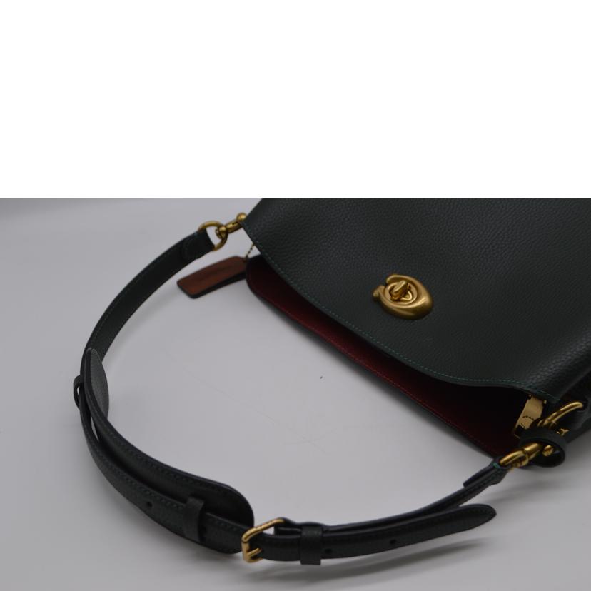 COACH コーチ/ウィロウカラーブロック2wayレザーハンド／カーキ/C2590//H21**/SAランク/89